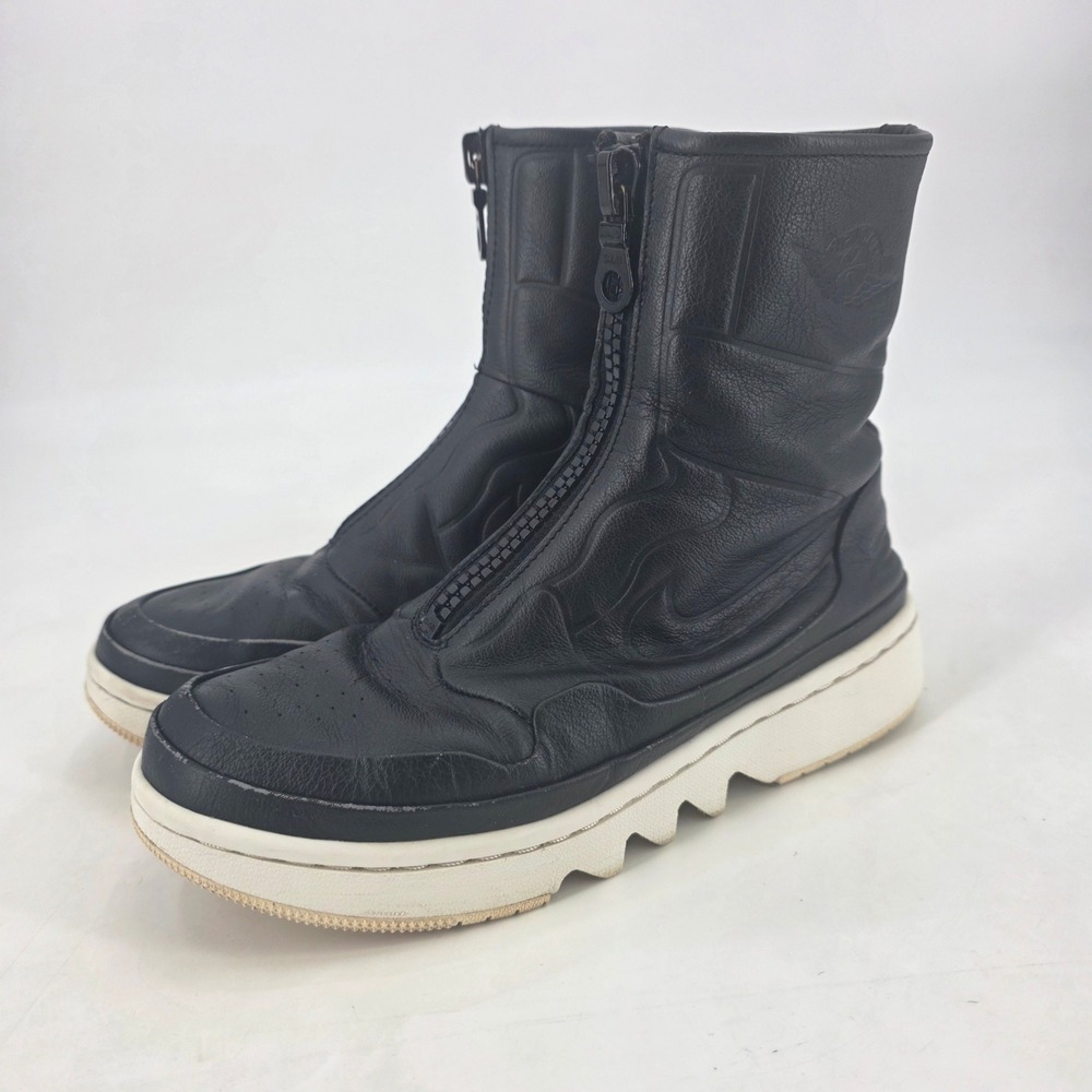 NIKE AIR JORDAN 1 JESTER XX BOOTS WOMENS SIZE 7.5 BLACK LEATHER ZIP UP HIGH TOP